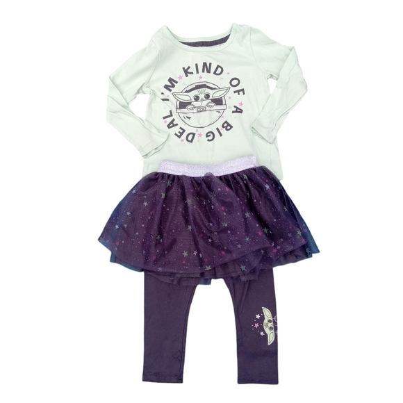 4/$15 Star Wars Yoda "I'm Kind of a Big Deal" Girls 2T Outfit - Picture 1 of 4